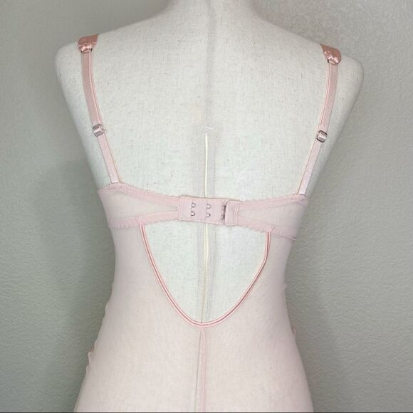 NWOT Victoria’s Secret 34B Pink Mesh Rhinestone Embellished Lingerie - Picture 8 of 12